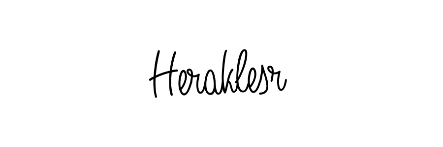 How to make Heraklesr name signature. Use Angelique-Rose-font-FFP style for creating short signs online. This is the latest handwritten sign. Heraklesr signature style 5 images and pictures png