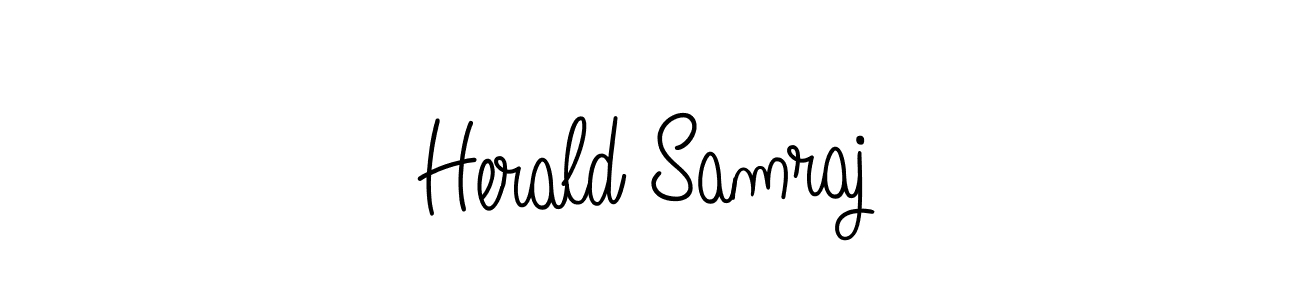 Use a signature maker to create a handwritten signature online. With this signature software, you can design (Angelique-Rose-font-FFP) your own signature for name Herald Samraj. Herald Samraj signature style 5 images and pictures png