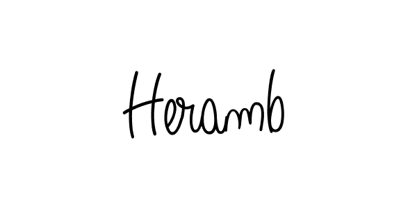 Heramb stylish signature style. Best Handwritten Sign (Angelique-Rose-font-FFP) for my name. Handwritten Signature Collection Ideas for my name Heramb. Heramb signature style 5 images and pictures png