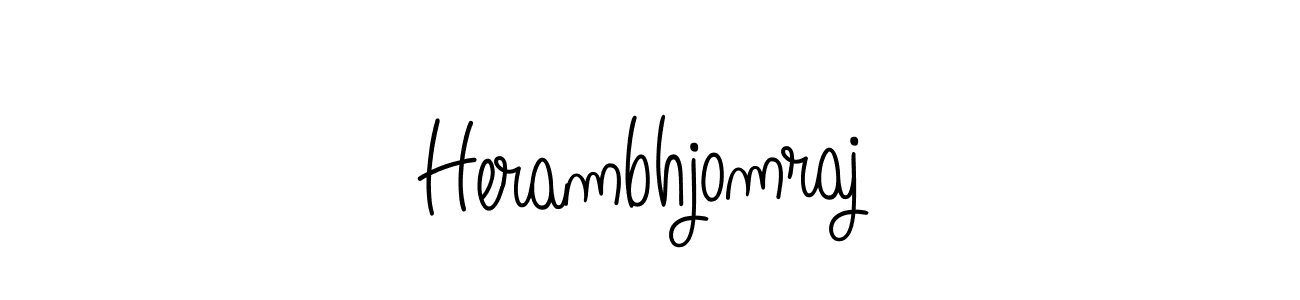 Use a signature maker to create a handwritten signature online. With this signature software, you can design (Angelique-Rose-font-FFP) your own signature for name Herambhjomraj. Herambhjomraj signature style 5 images and pictures png