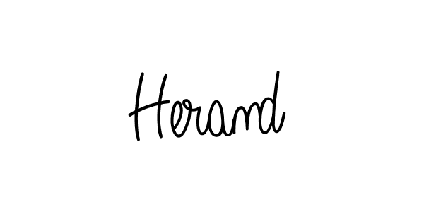 Use a signature maker to create a handwritten signature online. With this signature software, you can design (Angelique-Rose-font-FFP) your own signature for name Herand. Herand signature style 5 images and pictures png