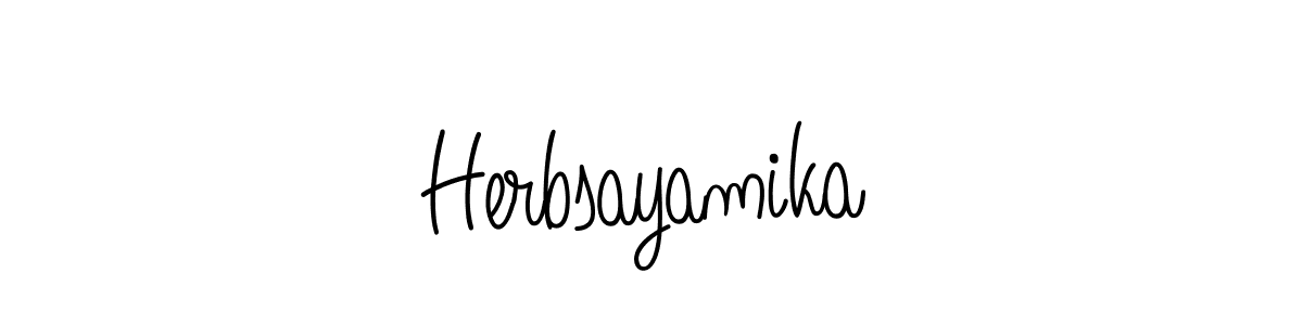 Use a signature maker to create a handwritten signature online. With this signature software, you can design (Angelique-Rose-font-FFP) your own signature for name Herbsayamika. Herbsayamika signature style 5 images and pictures png