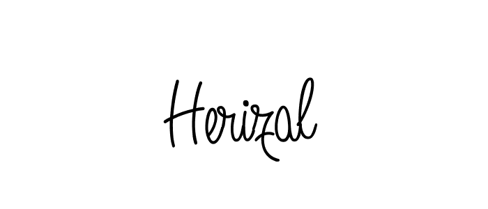 Design your own signature with our free online signature maker. With this signature software, you can create a handwritten (Angelique-Rose-font-FFP) signature for name Herizal. Herizal signature style 5 images and pictures png