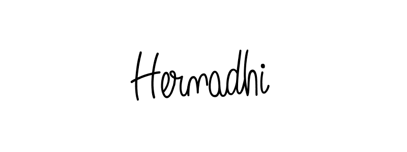 Use a signature maker to create a handwritten signature online. With this signature software, you can design (Angelique-Rose-font-FFP) your own signature for name Hernadhi. Hernadhi signature style 5 images and pictures png
