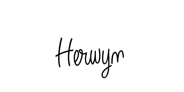 Design your own signature with our free online signature maker. With this signature software, you can create a handwritten (Angelique-Rose-font-FFP) signature for name Herwyn. Herwyn signature style 5 images and pictures png