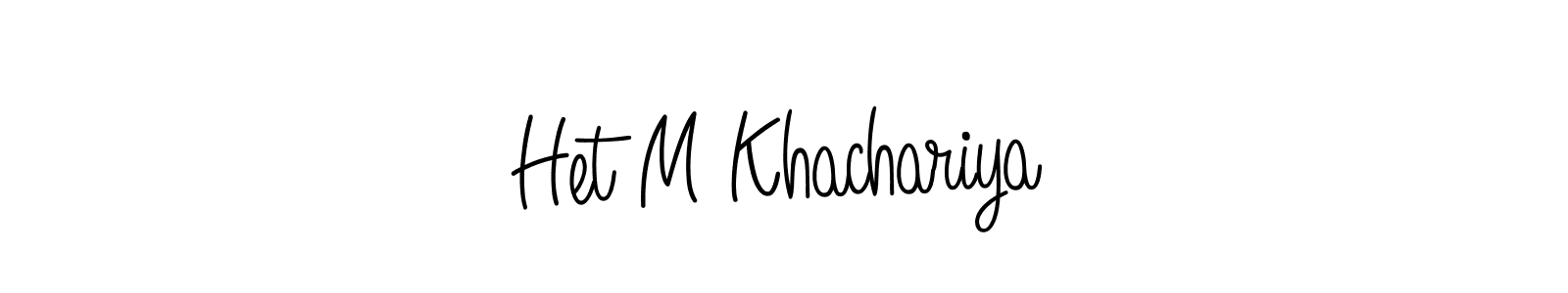 Use a signature maker to create a handwritten signature online. With this signature software, you can design (Angelique-Rose-font-FFP) your own signature for name Het M Khachariya. Het M Khachariya signature style 5 images and pictures png