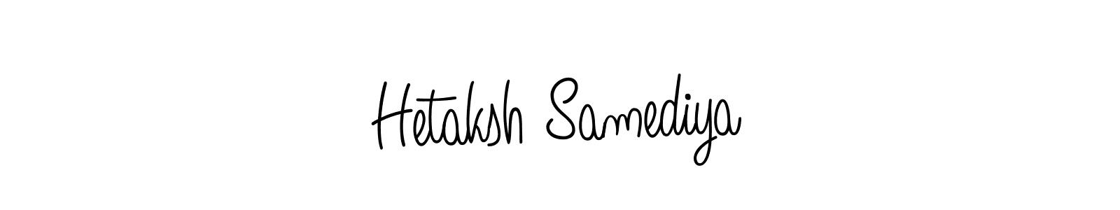 You should practise on your own different ways (Angelique-Rose-font-FFP) to write your name (Hetaksh Samediya) in signature. don't let someone else do it for you. Hetaksh Samediya signature style 5 images and pictures png