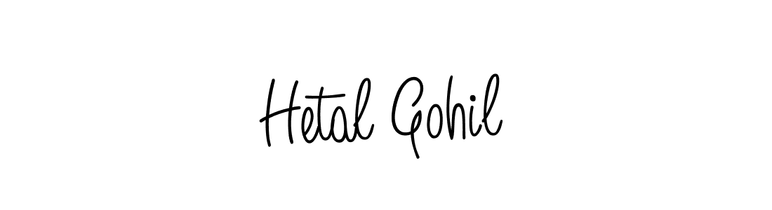 Make a beautiful signature design for name Hetal Gohil. With this signature (Angelique-Rose-font-FFP) style, you can create a handwritten signature for free. Hetal Gohil signature style 5 images and pictures png