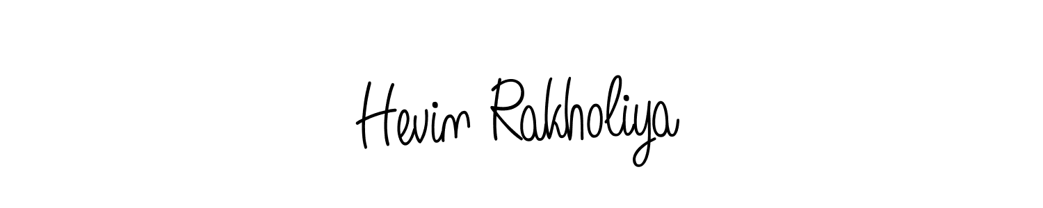 You should practise on your own different ways (Angelique-Rose-font-FFP) to write your name (Hevin Rakholiya) in signature. don't let someone else do it for you. Hevin Rakholiya signature style 5 images and pictures png