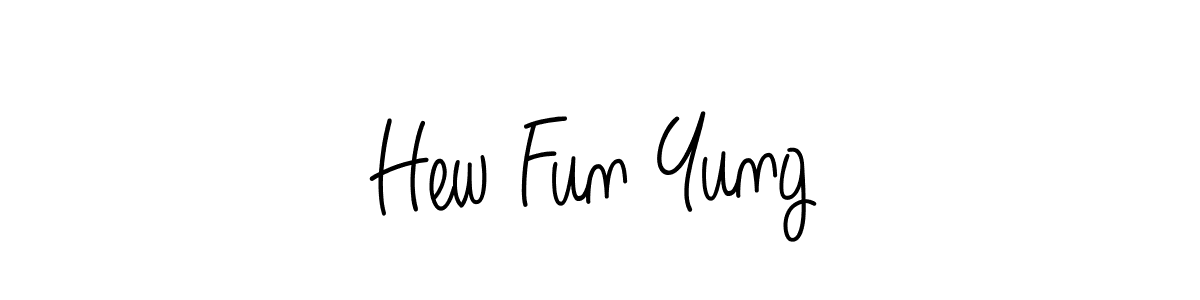 The best way (Angelique-Rose-font-FFP) to make a short signature is to pick only two or three words in your name. The name Hew Fun Yung include a total of six letters. For converting this name. Hew Fun Yung signature style 5 images and pictures png