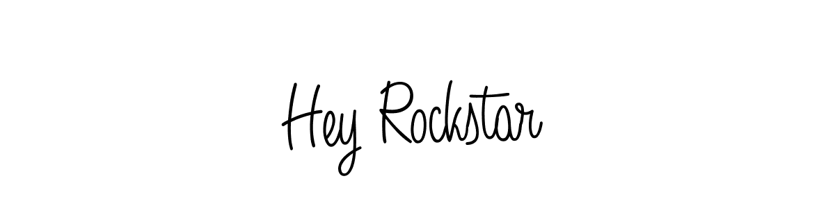 You should practise on your own different ways (Angelique-Rose-font-FFP) to write your name (Hey Rockstar) in signature. don't let someone else do it for you. Hey Rockstar signature style 5 images and pictures png