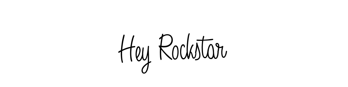 You should practise on your own different ways (Angelique-Rose-font-FFP) to write your name (Hey Rockstar) in signature. don't let someone else do it for you. Hey Rockstar signature style 5 images and pictures png