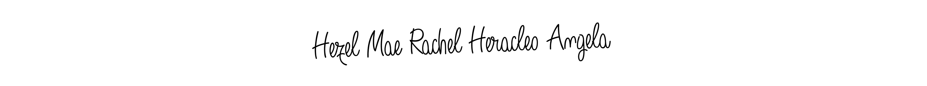 Make a beautiful signature design for name Hezel Mae Rachel Heracleo Angela. With this signature (Angelique-Rose-font-FFP) style, you can create a handwritten signature for free. Hezel Mae Rachel Heracleo Angela signature style 5 images and pictures png