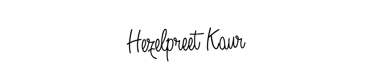 How to make Hezelpreet Kaur name signature. Use Angelique-Rose-font-FFP style for creating short signs online. This is the latest handwritten sign. Hezelpreet Kaur signature style 5 images and pictures png