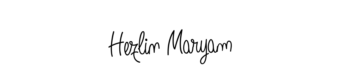 The best way (Angelique-Rose-font-FFP) to make a short signature is to pick only two or three words in your name. The name Hezlin Maryam include a total of six letters. For converting this name. Hezlin Maryam signature style 5 images and pictures png