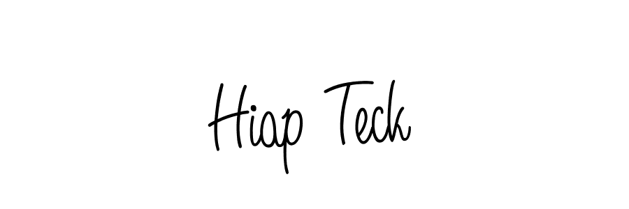 You should practise on your own different ways (Angelique-Rose-font-FFP) to write your name (Hiap Teck) in signature. don't let someone else do it for you. Hiap Teck signature style 5 images and pictures png