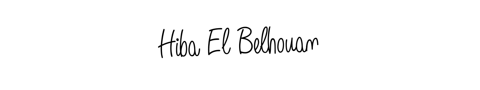 You should practise on your own different ways (Angelique-Rose-font-FFP) to write your name (Hiba El Belhouan) in signature. don't let someone else do it for you. Hiba El Belhouan signature style 5 images and pictures png