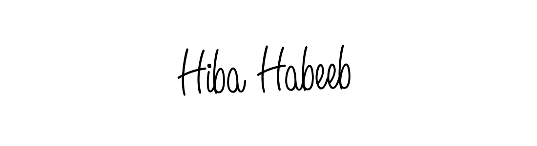 Design your own signature with our free online signature maker. With this signature software, you can create a handwritten (Angelique-Rose-font-FFP) signature for name Hiba Habeeb. Hiba Habeeb signature style 5 images and pictures png