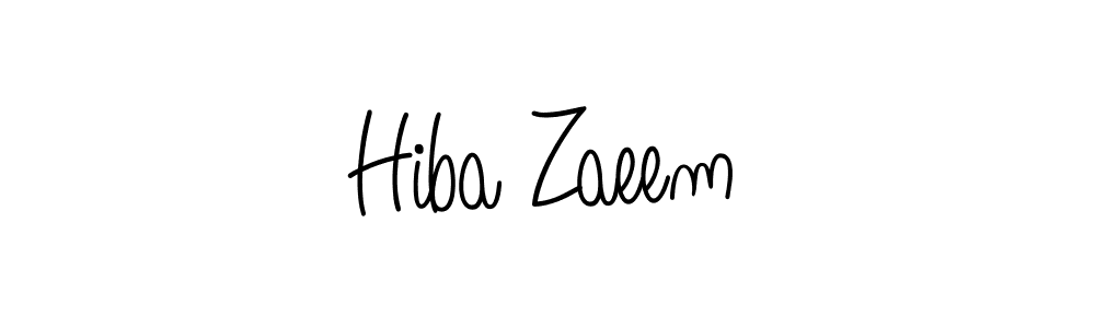 The best way (Angelique-Rose-font-FFP) to make a short signature is to pick only two or three words in your name. The name Hiba Zaeem include a total of six letters. For converting this name. Hiba Zaeem signature style 5 images and pictures png