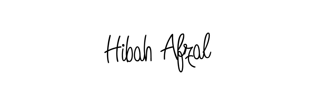 The best way (Angelique-Rose-font-FFP) to make a short signature is to pick only two or three words in your name. The name Hibah Afzal include a total of six letters. For converting this name. Hibah Afzal signature style 5 images and pictures png
