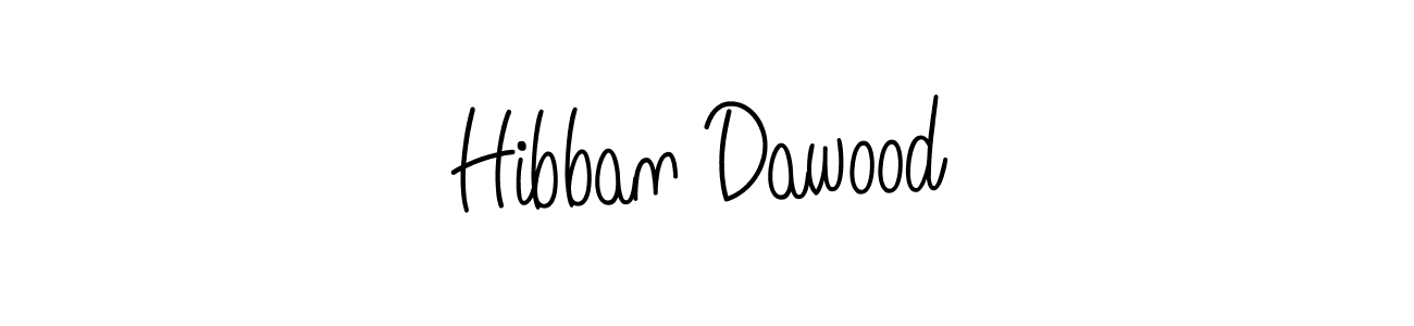 How to make Hibban Dawood name signature. Use Angelique-Rose-font-FFP style for creating short signs online. This is the latest handwritten sign. Hibban Dawood signature style 5 images and pictures png