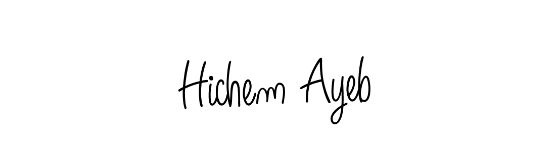 Design your own signature with our free online signature maker. With this signature software, you can create a handwritten (Angelique-Rose-font-FFP) signature for name Hichem Ayeb. Hichem Ayeb signature style 5 images and pictures png