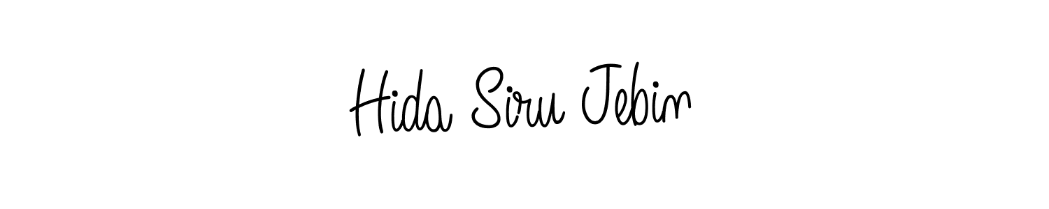 How to make Hida Siru Jebin name signature. Use Angelique-Rose-font-FFP style for creating short signs online. This is the latest handwritten sign. Hida Siru Jebin signature style 5 images and pictures png