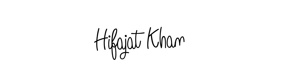 Use a signature maker to create a handwritten signature online. With this signature software, you can design (Angelique-Rose-font-FFP) your own signature for name Hifajat Khan. Hifajat Khan signature style 5 images and pictures png