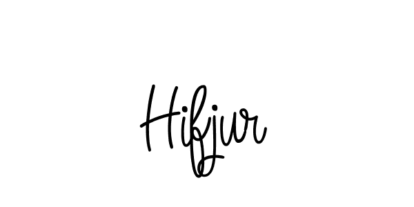 Make a beautiful signature design for name Hifjur. With this signature (Angelique-Rose-font-FFP) style, you can create a handwritten signature for free. Hifjur signature style 5 images and pictures png