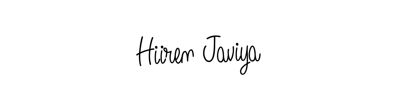 Use a signature maker to create a handwritten signature online. With this signature software, you can design (Angelique-Rose-font-FFP) your own signature for name Hiiren Javiya. Hiiren Javiya signature style 5 images and pictures png