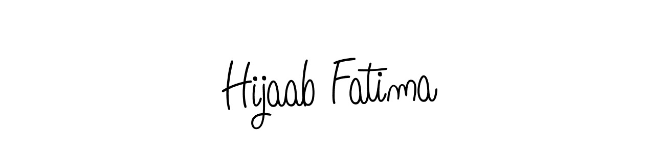 Create a beautiful signature design for name Hijaab Fatima. With this signature (Angelique-Rose-font-FFP) fonts, you can make a handwritten signature for free. Hijaab Fatima signature style 5 images and pictures png