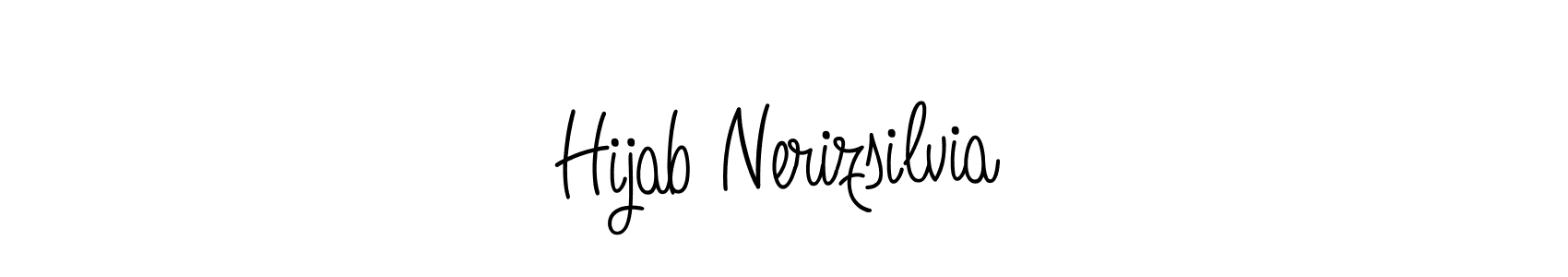 How to make Hijab Nerizsilvia name signature. Use Angelique-Rose-font-FFP style for creating short signs online. This is the latest handwritten sign. Hijab Nerizsilvia signature style 5 images and pictures png