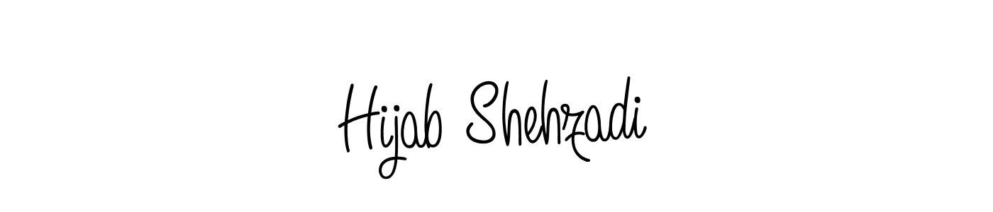 The best way (Angelique-Rose-font-FFP) to make a short signature is to pick only two or three words in your name. The name Hijab Shehzadi include a total of six letters. For converting this name. Hijab Shehzadi signature style 5 images and pictures png