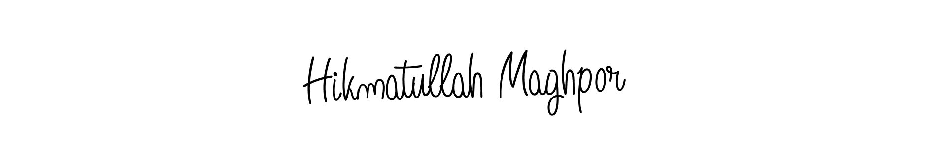 You should practise on your own different ways (Angelique-Rose-font-FFP) to write your name (Hikmatullah Maghpor) in signature. don't let someone else do it for you. Hikmatullah Maghpor signature style 5 images and pictures png