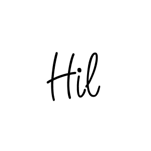 Make a beautiful signature design for name Hil. With this signature (Angelique-Rose-font-FFP) style, you can create a handwritten signature for free. Hil signature style 5 images and pictures png