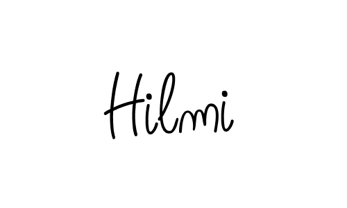 Use a signature maker to create a handwritten signature online. With this signature software, you can design (Angelique-Rose-font-FFP) your own signature for name Hilmi. Hilmi signature style 5 images and pictures png