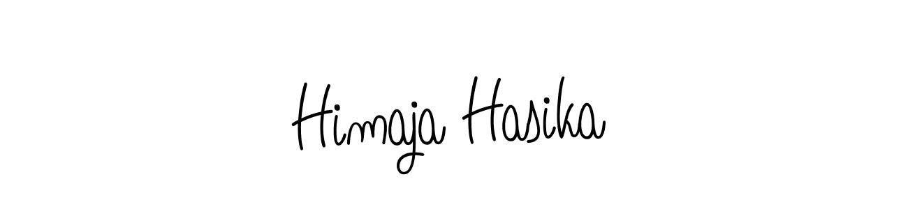 The best way (Angelique-Rose-font-FFP) to make a short signature is to pick only two or three words in your name. The name Himaja Hasika include a total of six letters. For converting this name. Himaja Hasika signature style 5 images and pictures png