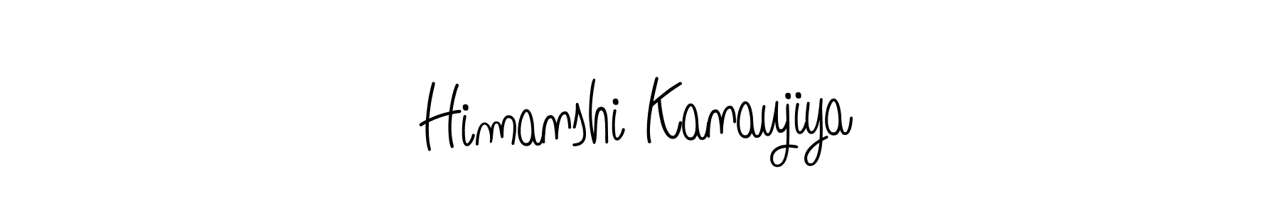 The best way (Angelique-Rose-font-FFP) to make a short signature is to pick only two or three words in your name. The name Himanshi Kanaujiya include a total of six letters. For converting this name. Himanshi Kanaujiya signature style 5 images and pictures png
