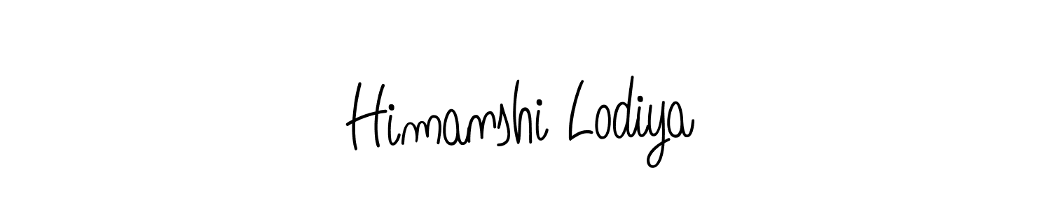 The best way (Angelique-Rose-font-FFP) to make a short signature is to pick only two or three words in your name. The name Himanshi Lodiya include a total of six letters. For converting this name. Himanshi Lodiya signature style 5 images and pictures png