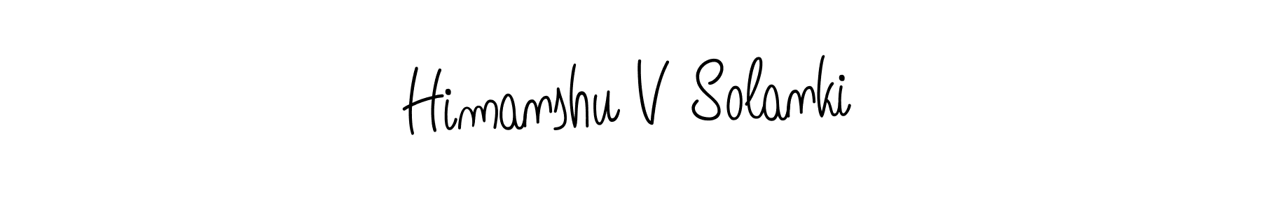 How to make Himanshu V Solanki name signature. Use Angelique-Rose-font-FFP style for creating short signs online. This is the latest handwritten sign. Himanshu V Solanki signature style 5 images and pictures png