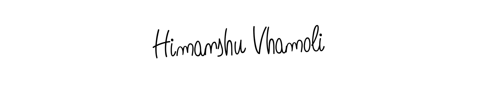 The best way (Angelique-Rose-font-FFP) to make a short signature is to pick only two or three words in your name. The name Himanshu Vhamoli include a total of six letters. For converting this name. Himanshu Vhamoli signature style 5 images and pictures png