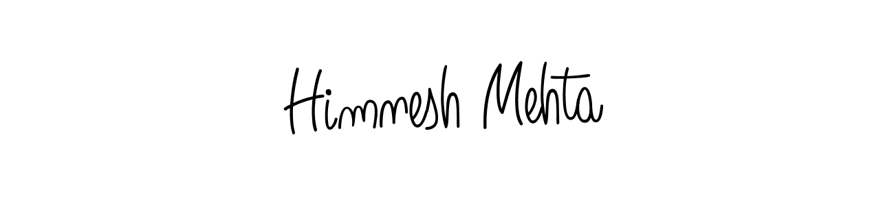 Make a beautiful signature design for name Himnesh Mehta. With this signature (Angelique-Rose-font-FFP) style, you can create a handwritten signature for free. Himnesh Mehta signature style 5 images and pictures png
