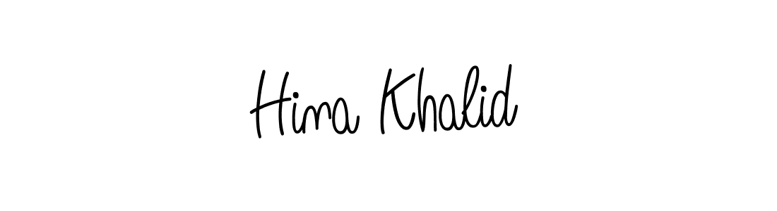 You should practise on your own different ways (Angelique-Rose-font-FFP) to write your name (Hina Khalid) in signature. don't let someone else do it for you. Hina Khalid signature style 5 images and pictures png
