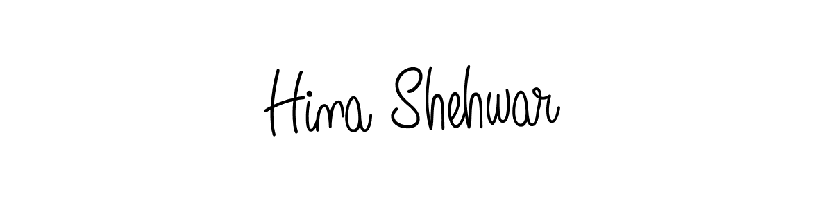 Make a beautiful signature design for name Hina Shehwar. With this signature (Angelique-Rose-font-FFP) style, you can create a handwritten signature for free. Hina Shehwar signature style 5 images and pictures png