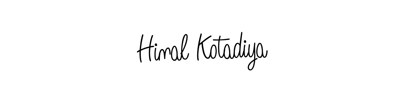 You should practise on your own different ways (Angelique-Rose-font-FFP) to write your name (Hinal Kotadiya) in signature. don't let someone else do it for you. Hinal Kotadiya signature style 5 images and pictures png