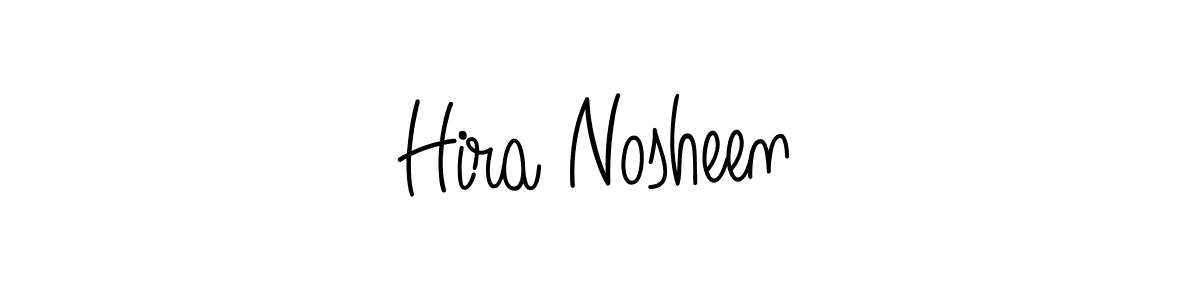 Use a signature maker to create a handwritten signature online. With this signature software, you can design (Angelique-Rose-font-FFP) your own signature for name Hira Nosheen. Hira Nosheen signature style 5 images and pictures png