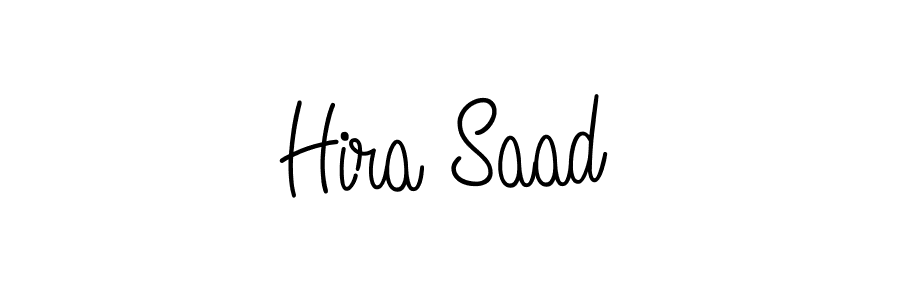 Use a signature maker to create a handwritten signature online. With this signature software, you can design (Angelique-Rose-font-FFP) your own signature for name Hira Saad. Hira Saad signature style 5 images and pictures png