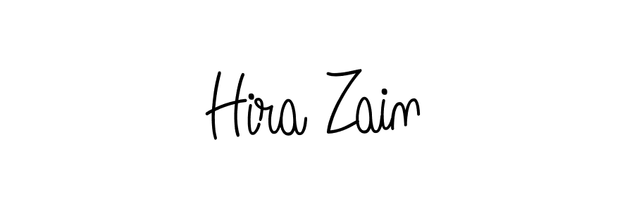 Make a beautiful signature design for name Hira Zain. With this signature (Angelique-Rose-font-FFP) style, you can create a handwritten signature for free. Hira Zain signature style 5 images and pictures png