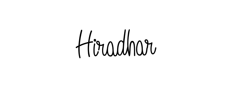 Make a beautiful signature design for name Hiradhar. With this signature (Angelique-Rose-font-FFP) style, you can create a handwritten signature for free. Hiradhar signature style 5 images and pictures png