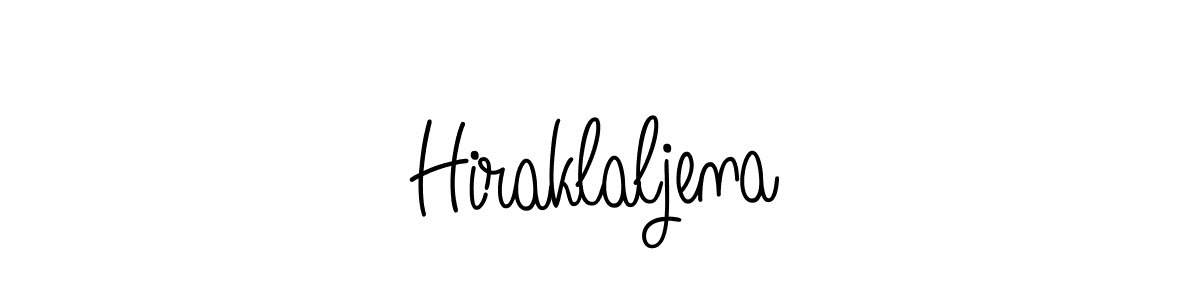 Use a signature maker to create a handwritten signature online. With this signature software, you can design (Angelique-Rose-font-FFP) your own signature for name Hiraklaljena. Hiraklaljena signature style 5 images and pictures png